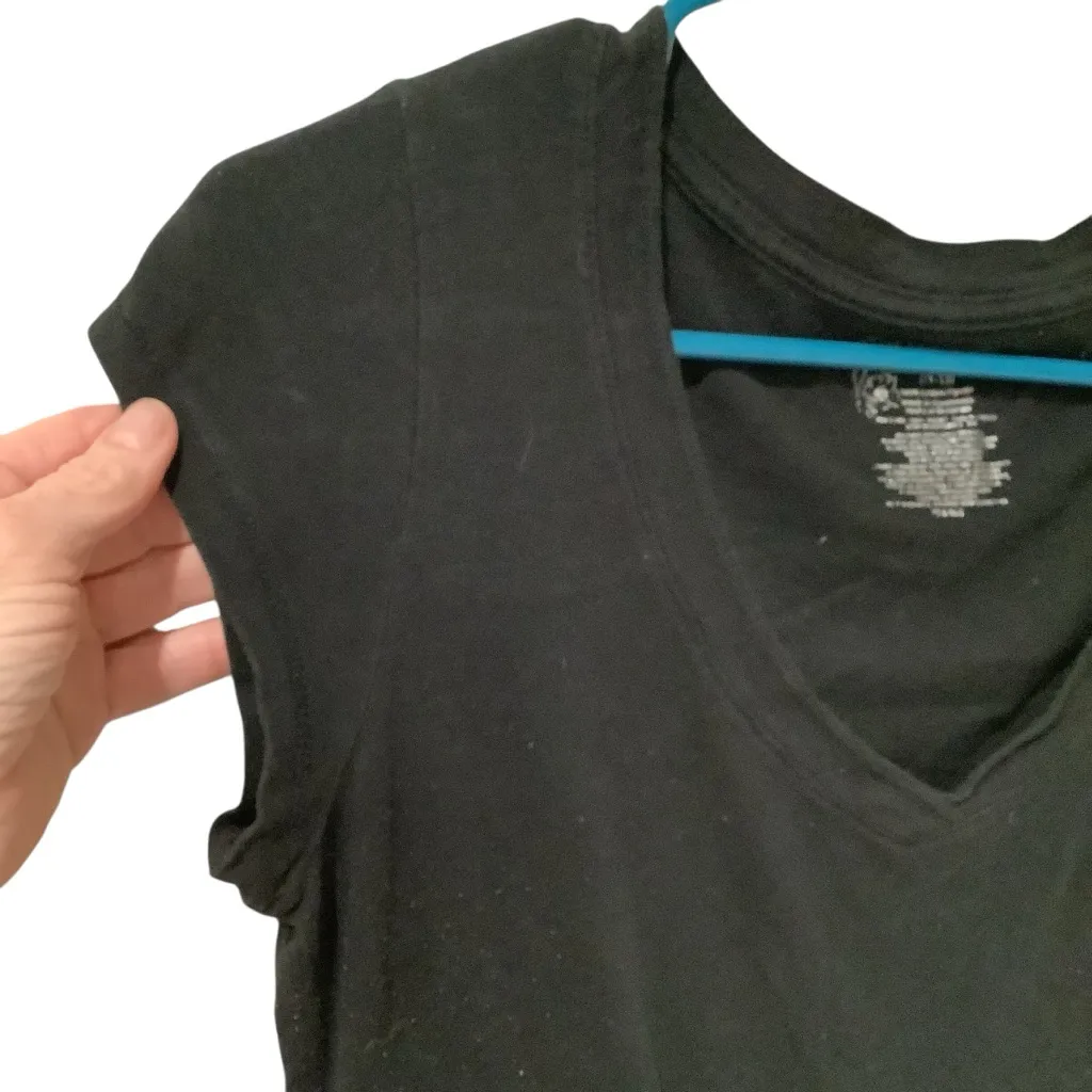 No Boundaries Women’s Black Short Cap Sleeve Tee. Size L - Image 5