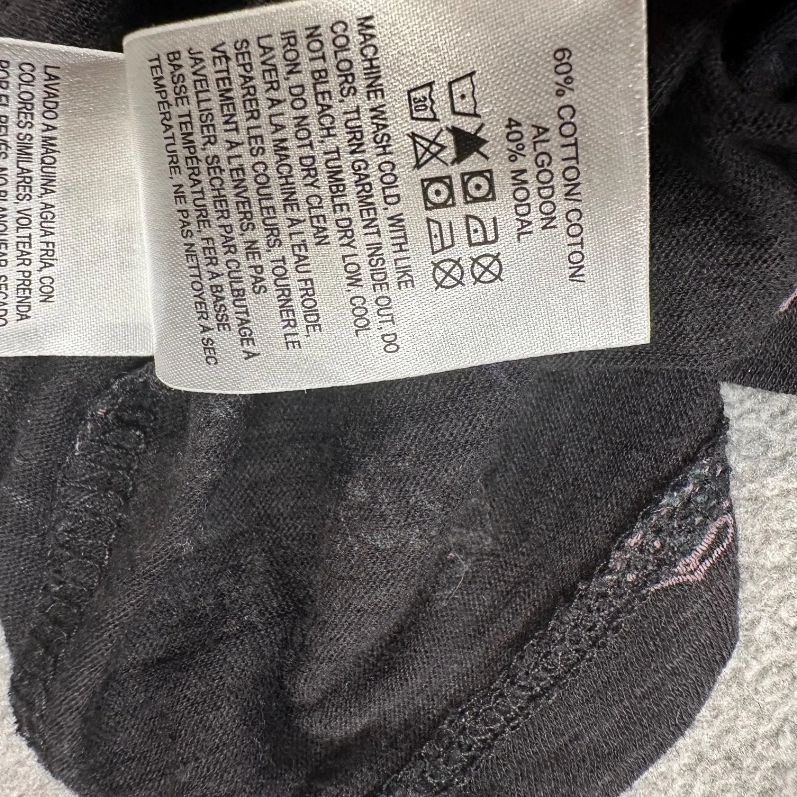 Lucky Brand Boho Printed Tee Shirt Blouse Women's 1X Short Sleeve Navy Purple - Image 8