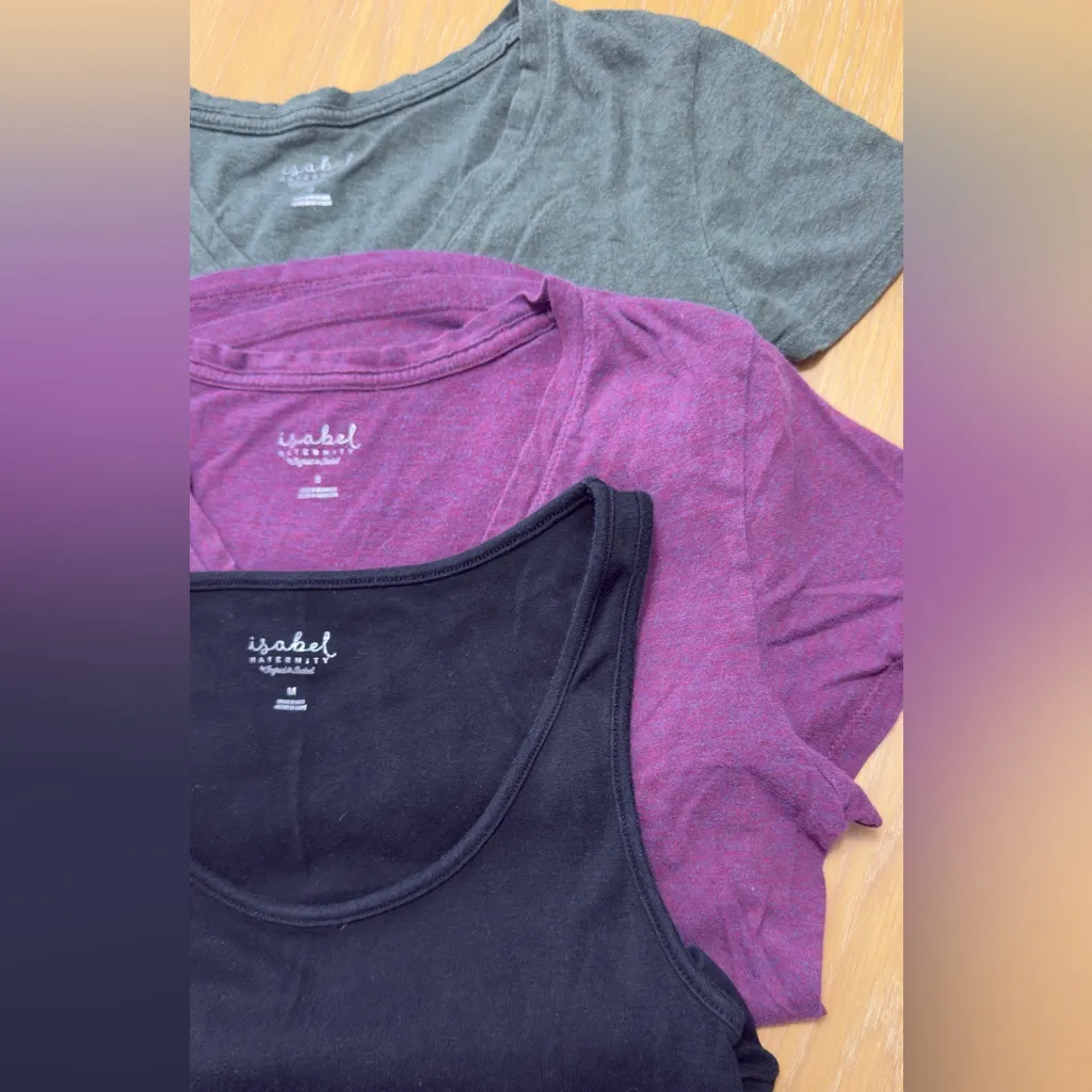 Isabel Maternity by Ingrid & Isabel Black, Purple, and Green Tank Tops Black - Image 3