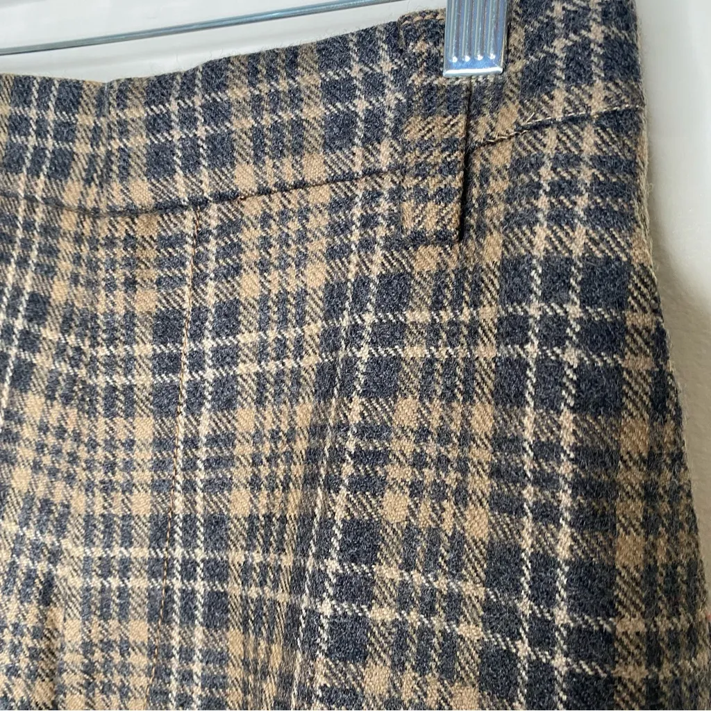 Marc Jacobs Wool Plaid Lined Wide Leg Crop Pants in size small - Image 7