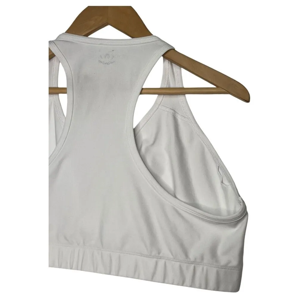 Beyond Yoga Sports Bra Top Womens 4X Workout V Neck Stretch Racerback White - Image 5