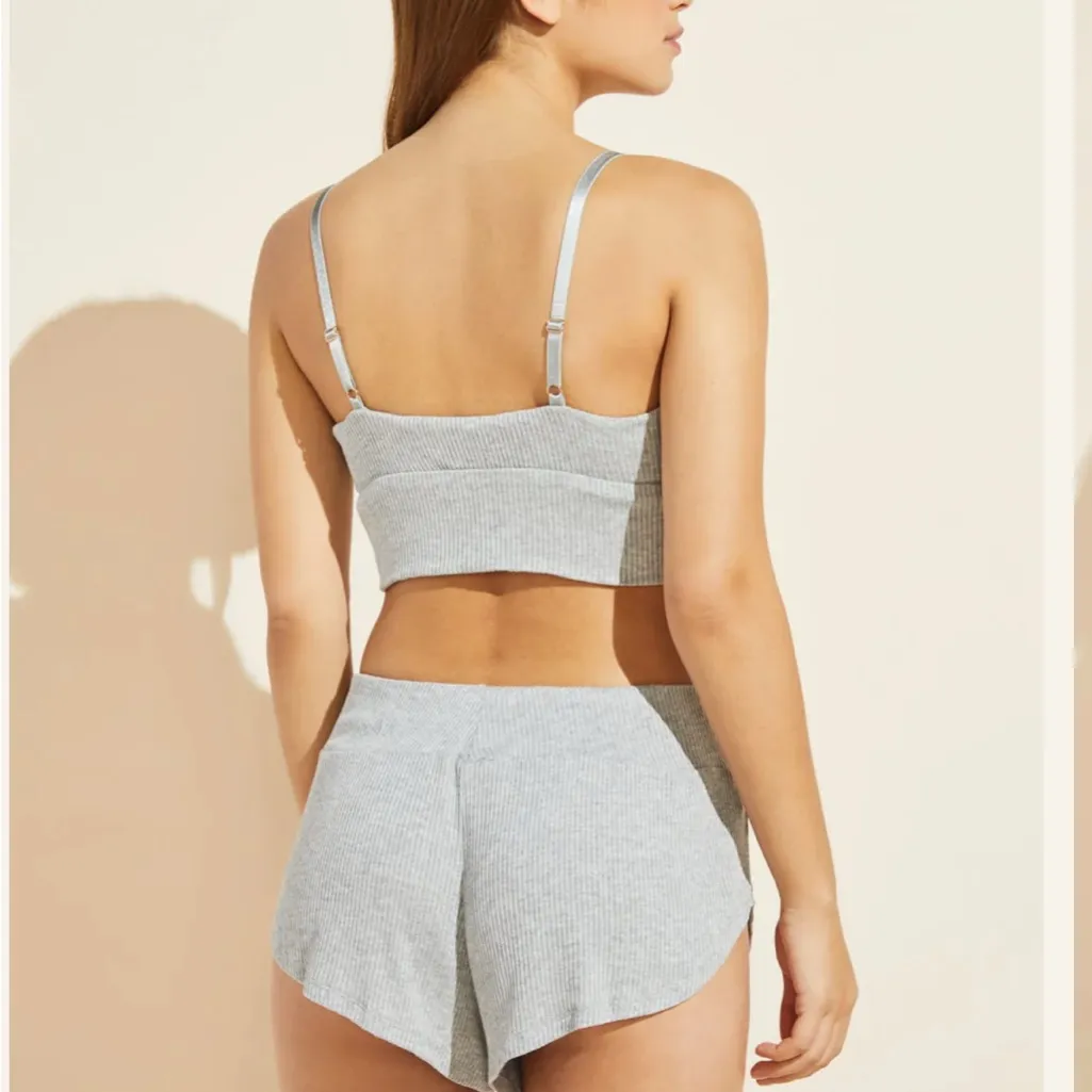 Eberjey Elon Relaxed Rib Bralette in Heather Grey Size Small NWT - Image 3