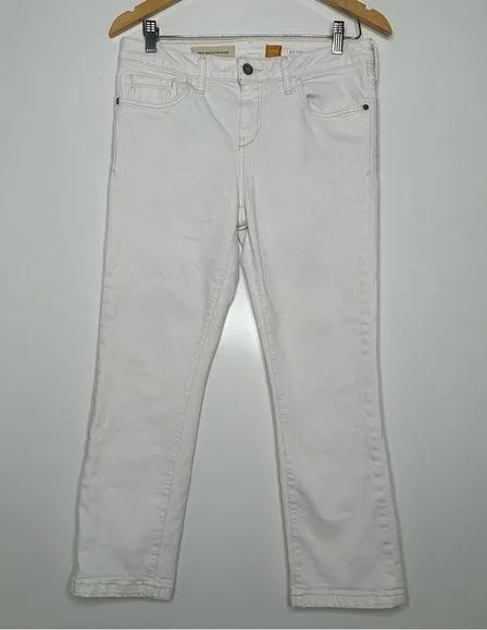 Pilcro and the Letterpress Anthropologie White Stet Cropped Jeans Size 29 - Image 1