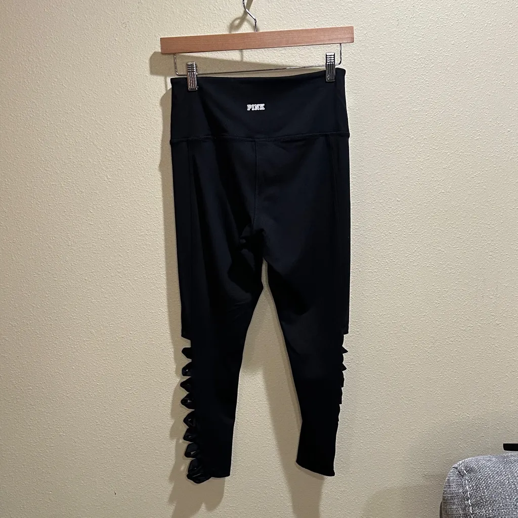 PINK Size Small Leggings with cutout Detail - Image 4