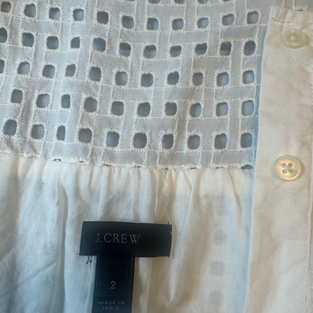 J. Crew White Eyelet Mini Dress size‎ 2 - Image 5