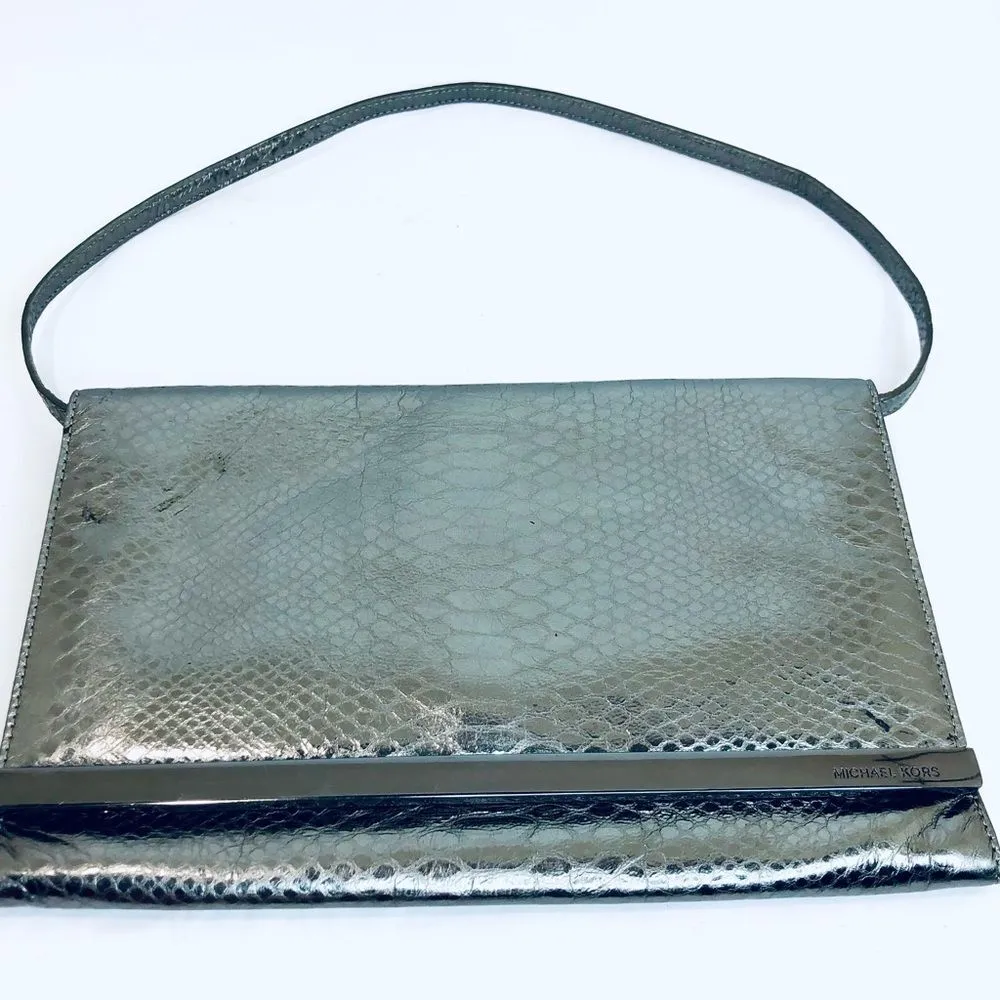 Michael Kors  Tilda Python-Embossed Clutch Bag - Image 4