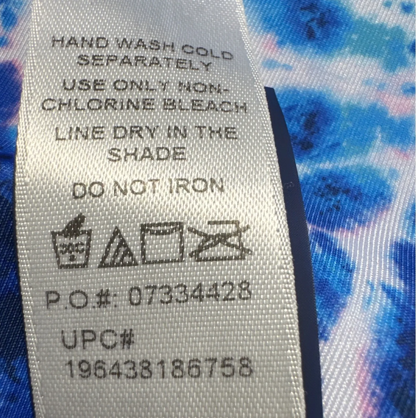 SWIM365 Tie Dye V Neck Long Sleeve Tunic Top Women Size 16 Blue White - Image 6