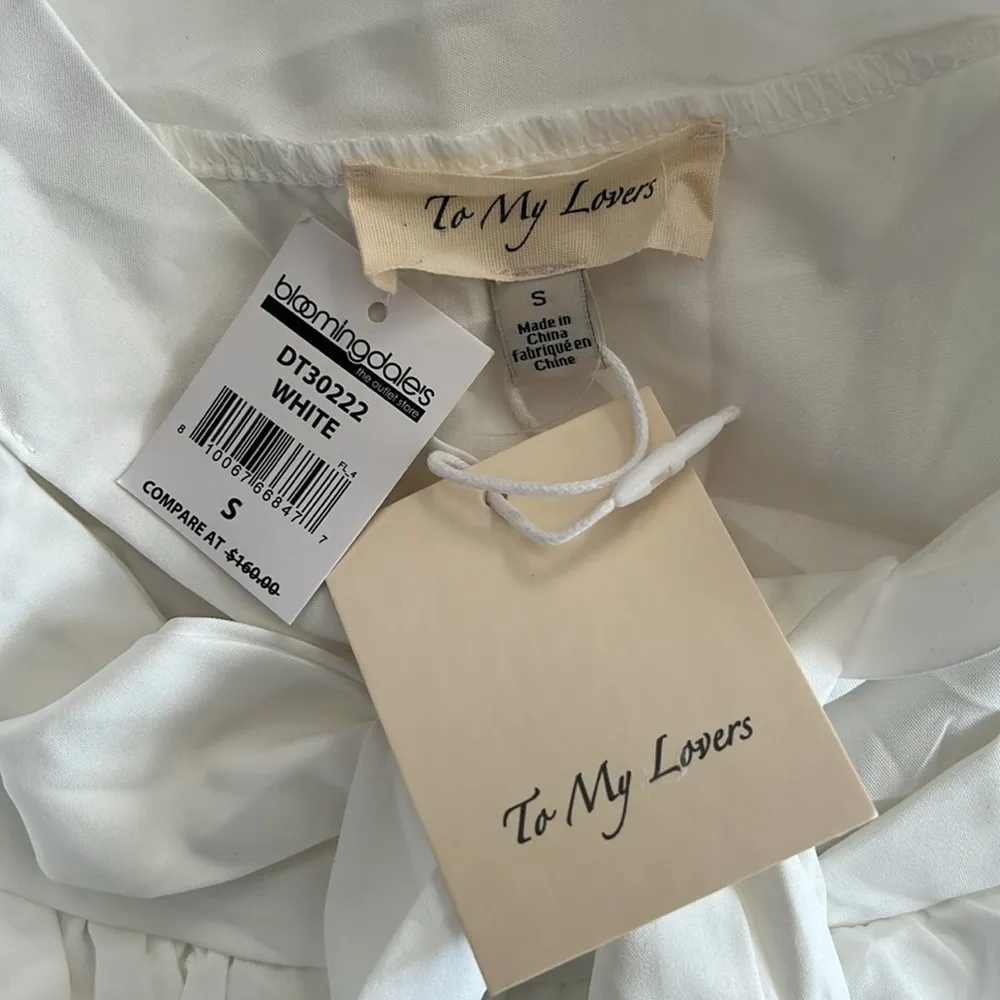 To My Lovers Ruffled Tie Sash Blouse in White, Size S New w/Tag $160 White - Image 9