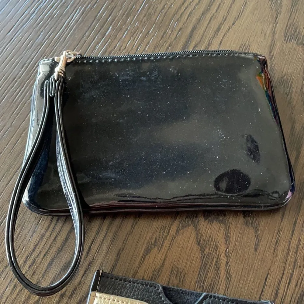 EXPRESS  black vinyl mini bag and cardholder - Image 4