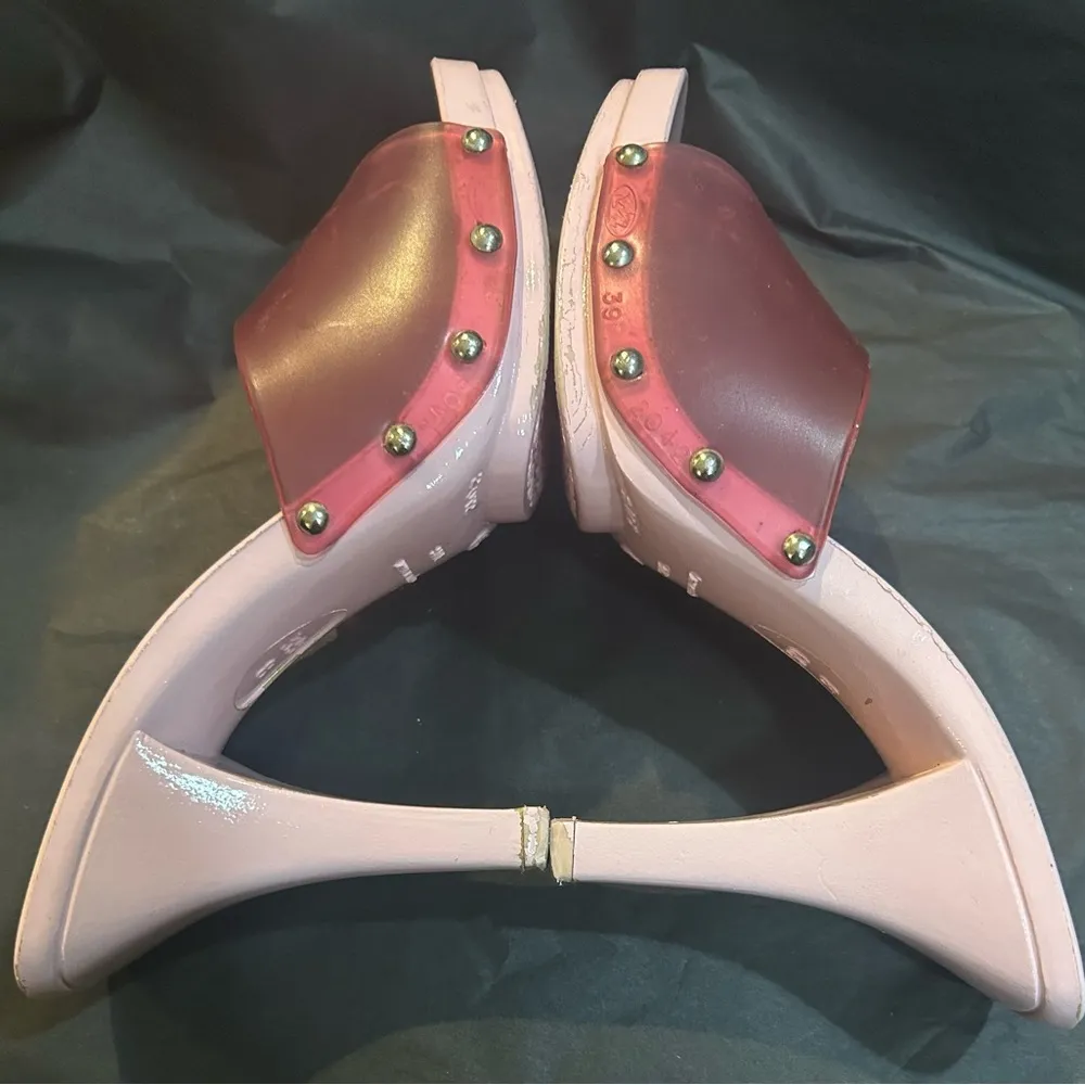Vintage candies pink slip on heels sz 39 EU 8 US - Image 7