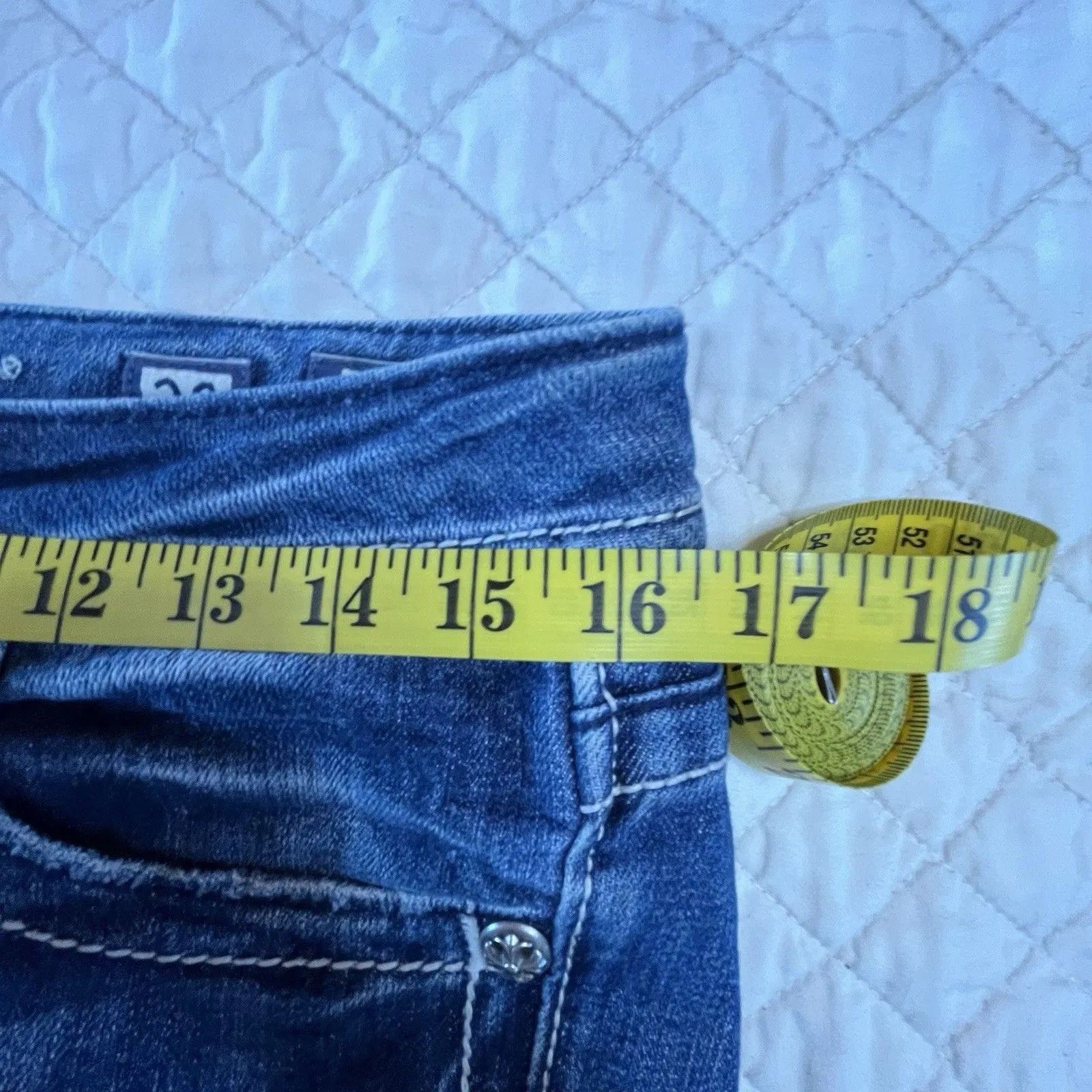 Miss Me Bootcut Bling Western Cowboy Denim Grunge Hip Hop Kendrick Jeans Size 28 - Image 9