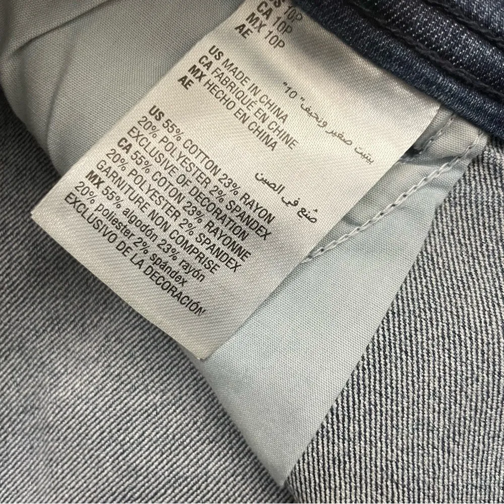 Inc Denim Embellished Skinny Leg, Petite Fit Jeans Size 10P Glitter Sparkles Blue - Image 7