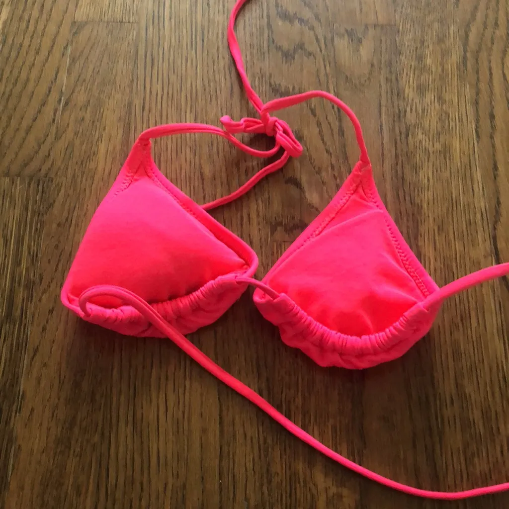 4/$15 Basic Hot Pink Bikini Top - Image 2