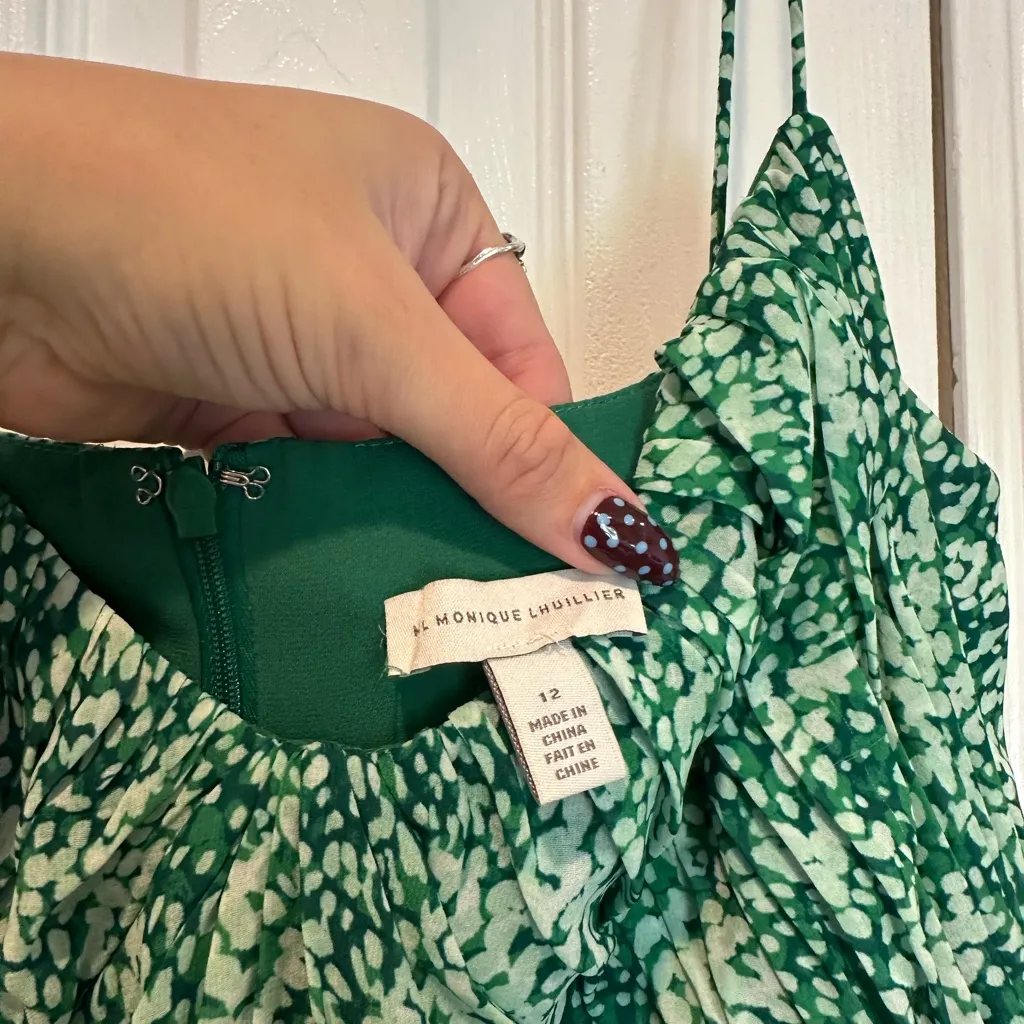 ML Monique Lhuillier Sylvia Pleated Chiffon Gown - Image 6