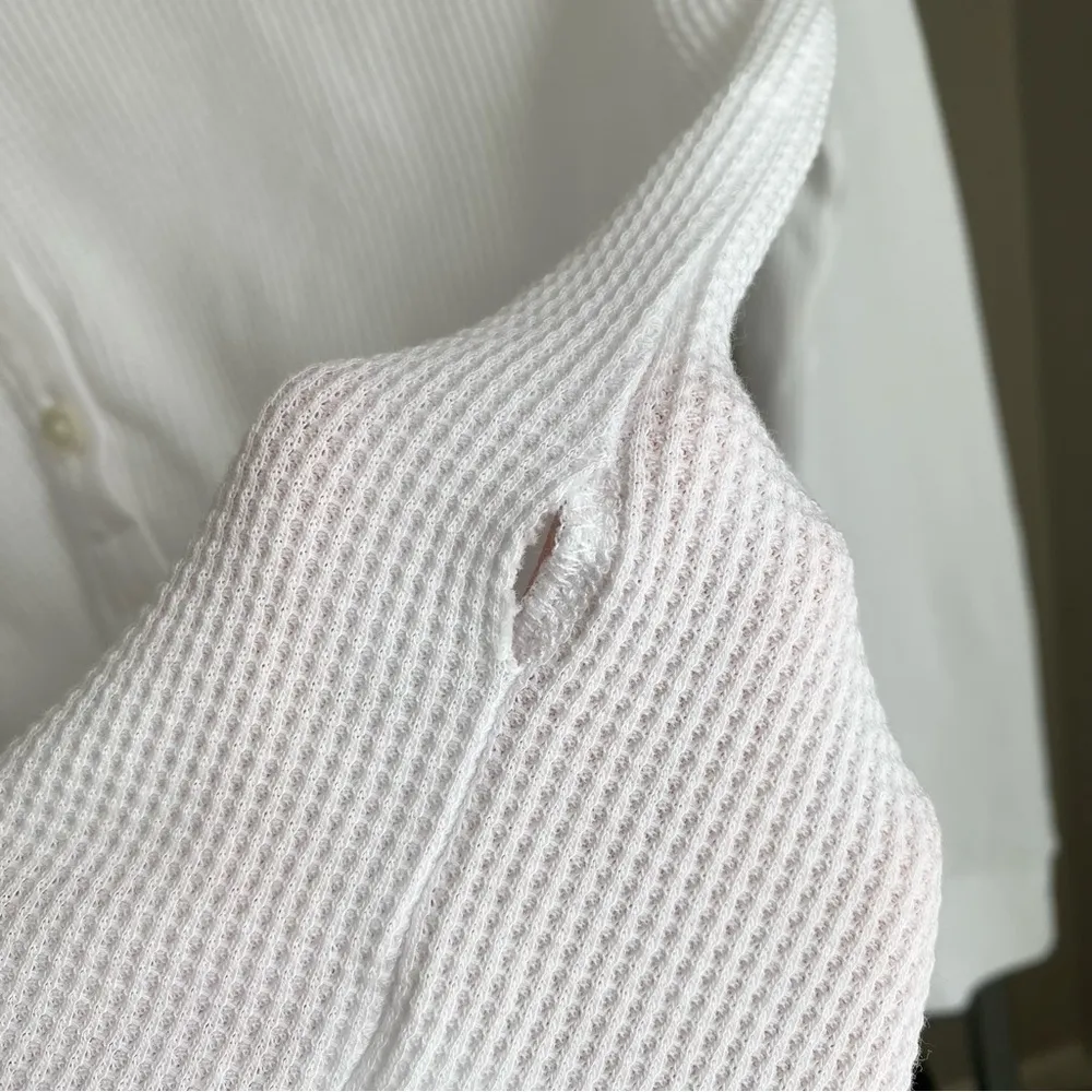 NWT Madewell Waffle Knit Henley Long Sleeve Top - Image 5