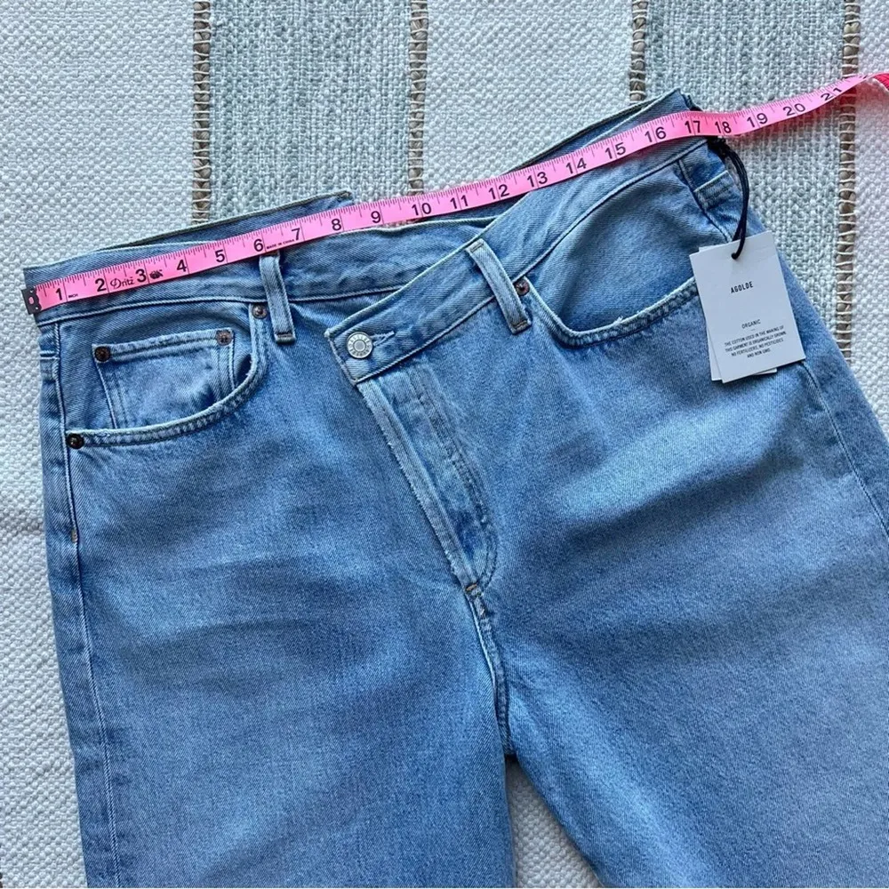 Agolde Criss Cross Dimension Blue Straight Leg High Rise Jeans Women’s Size 32 - Image 5