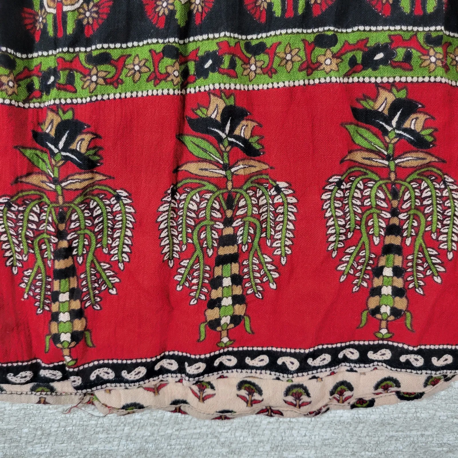 Jayli Dress Womens S Red Black‎ Elephant Paisley Open Back Festival Beach Boho Tan - Image 7