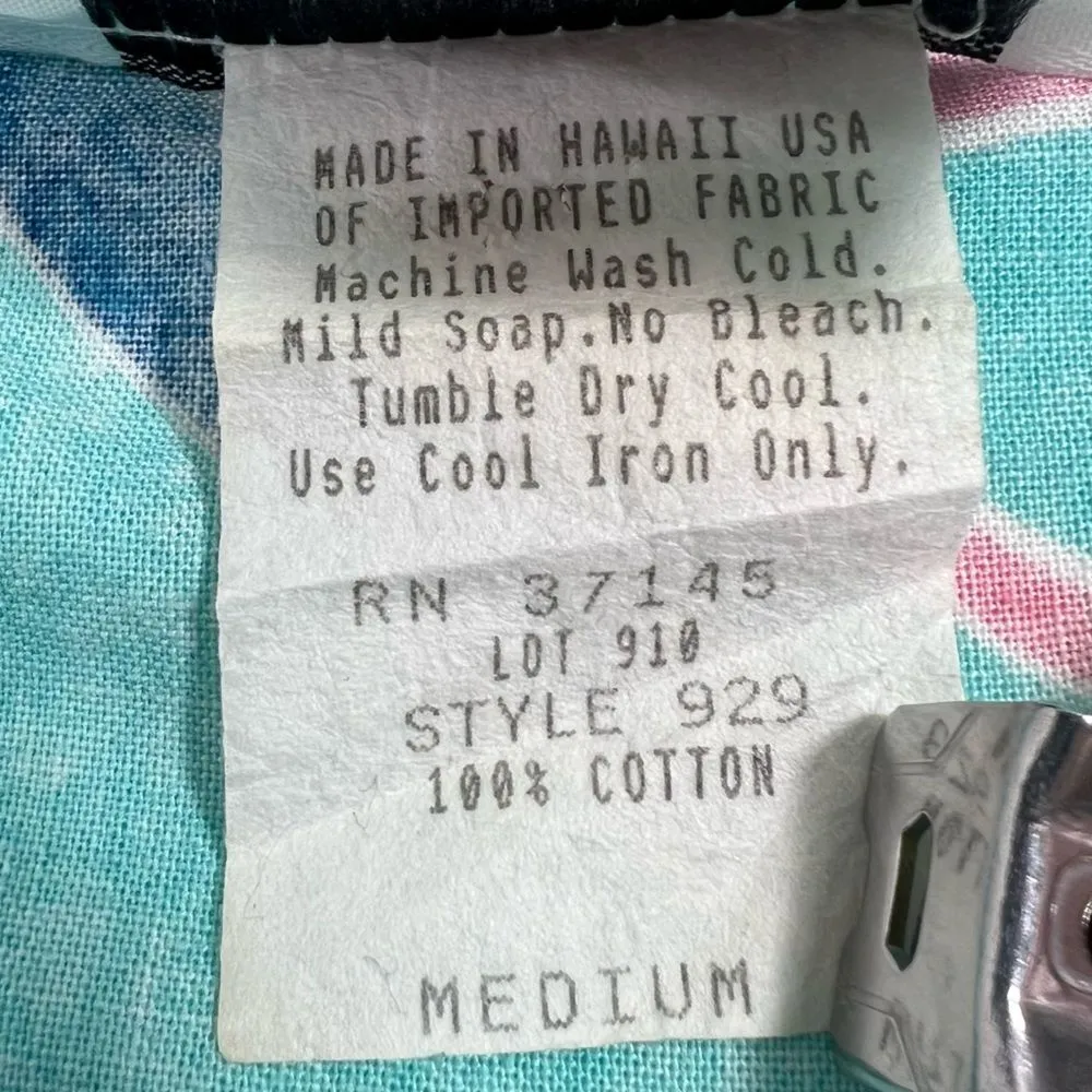 Vintage 80’s Hilo Hattie Hawaiian Print Romper Blue Size M - Image 7