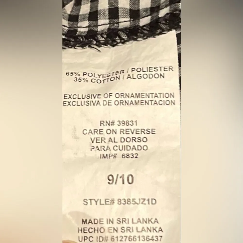 Y2K 90's My Michelle Black / White Checkered Ruffle Circle Skirt Size 9 /‎ M - Image 6