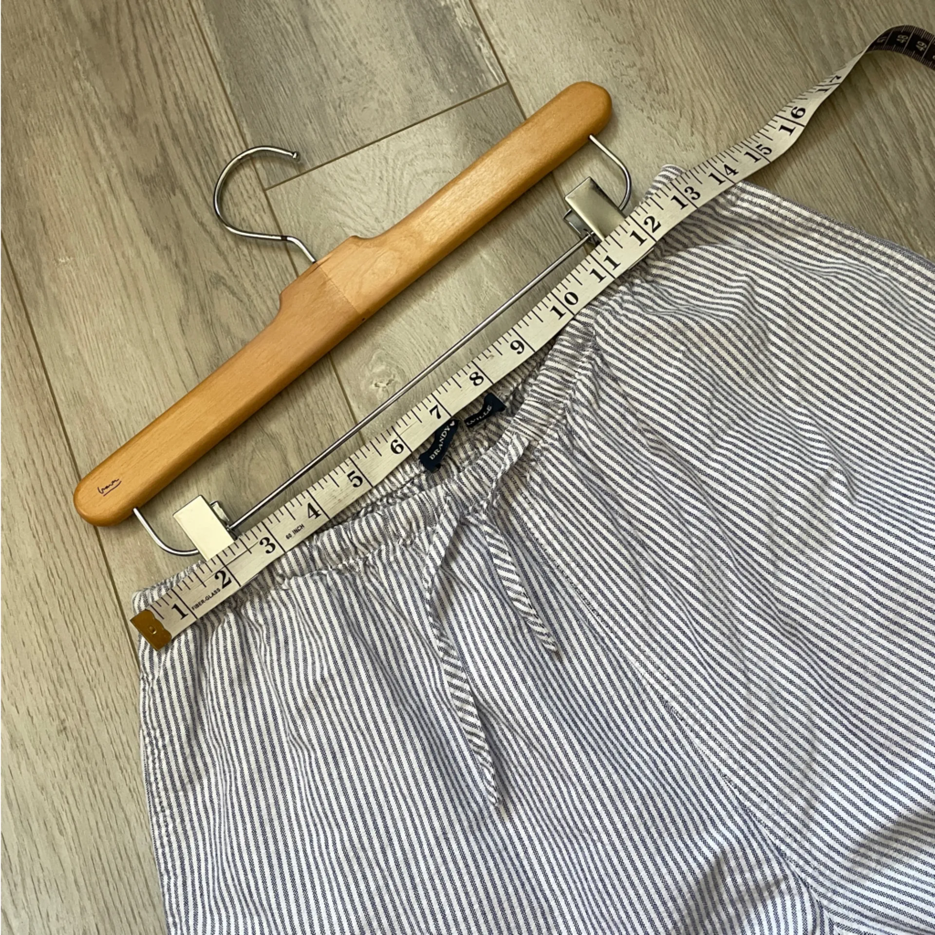 Brandy Melville Pants cotton striped womens White Blue (one size) coastal - Image 6