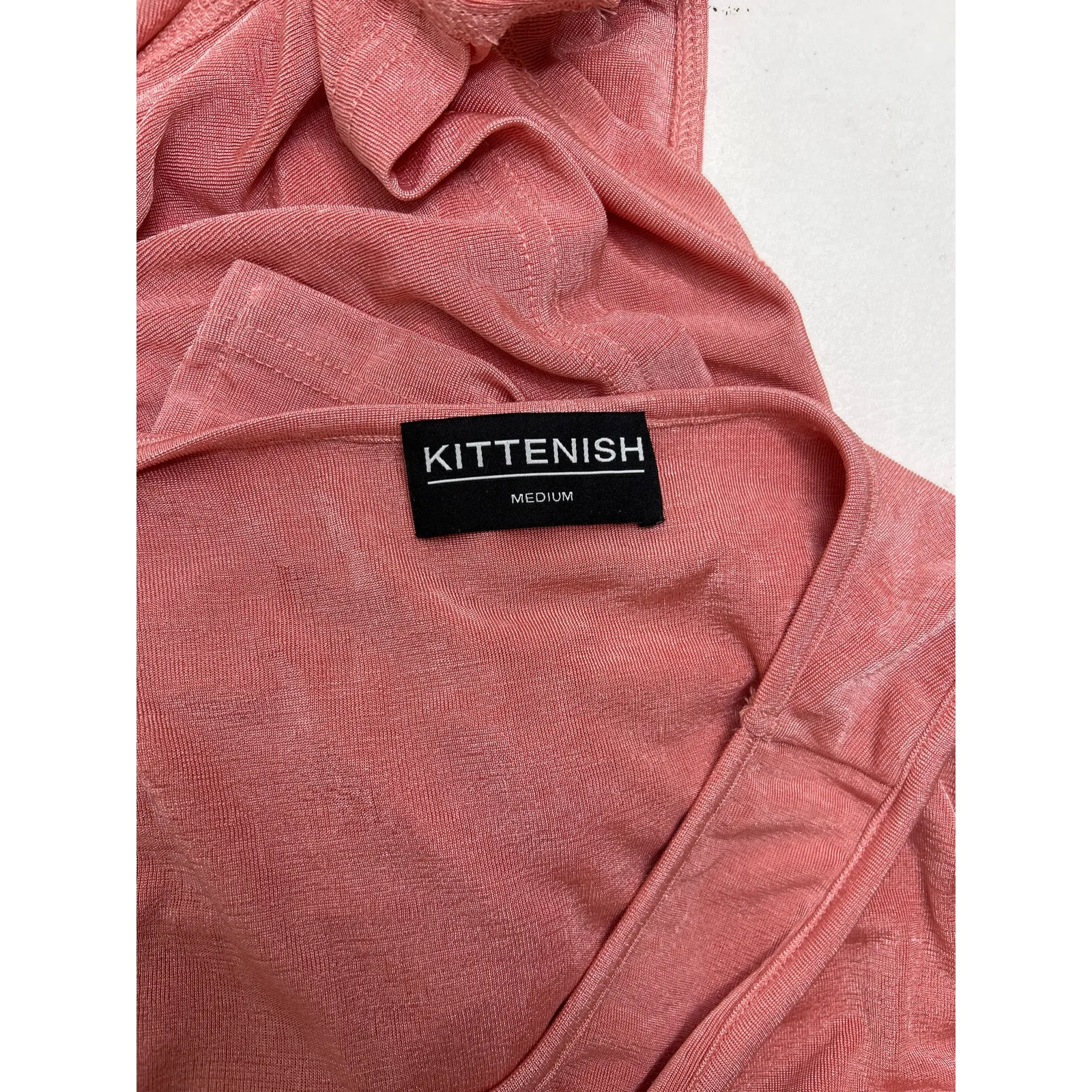 Kittenish Frosè midi dress in pink slinky knit fabric. 
Size M - Image 6