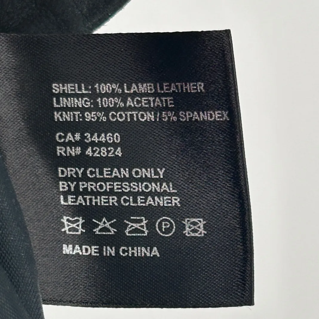 VEDA Black Lamb Leather Asymmetrical Moto Biker Peplum Jacket Womens Sz Small - Image 8