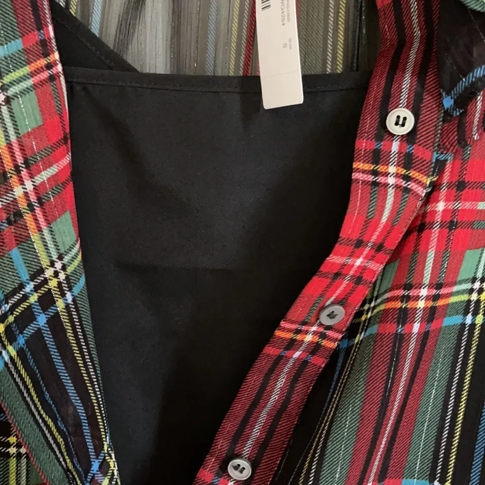 J.crew holiday sleeveless ruffle top Stewart tartan plaid size Small - Image 8