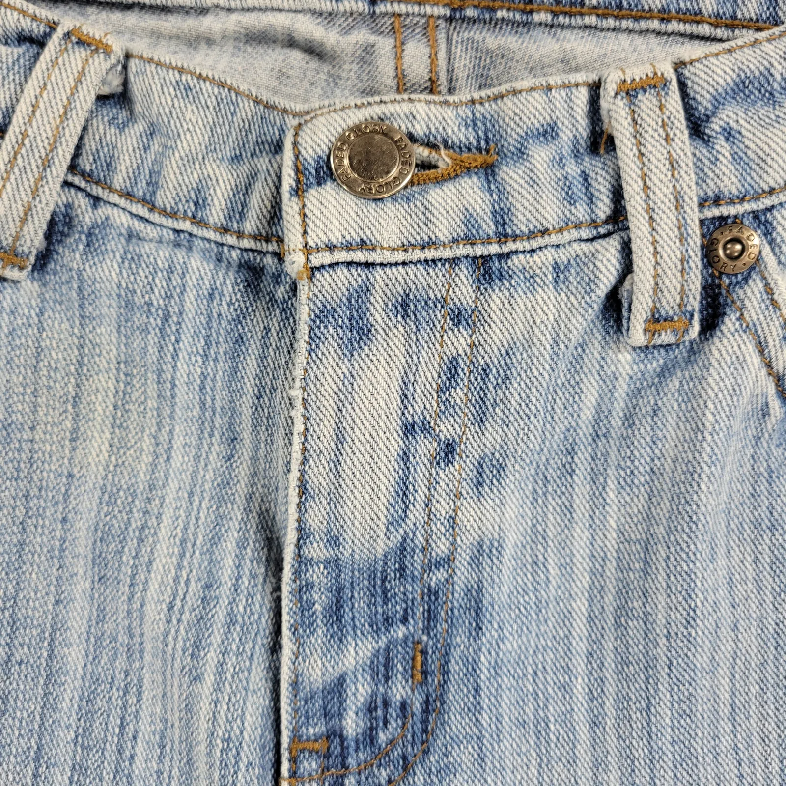 Faded Glory Womens Jeans 4 Blue Light Wash Wide‎ Leg Cotton High Rise Denim Y2K - Image 4