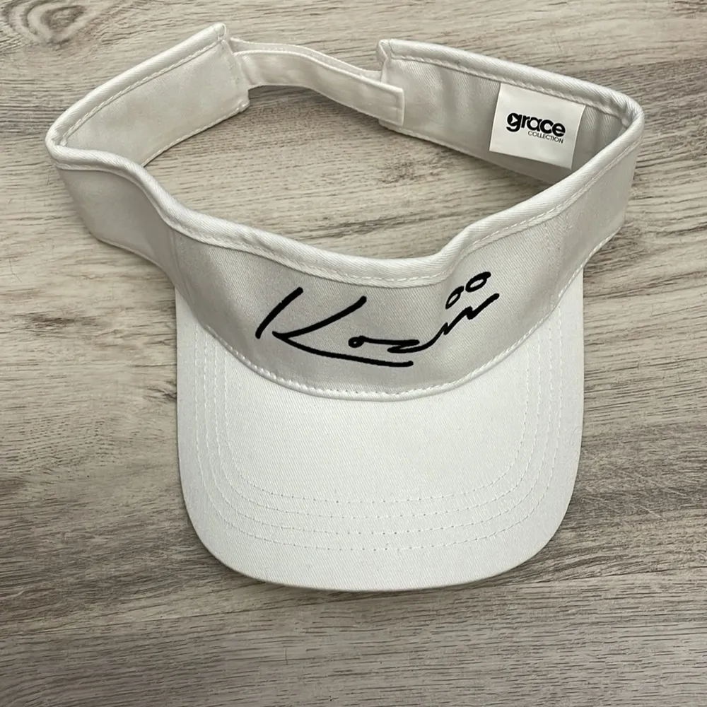 Kozii White Visor Script Australian Made Swimwear Logo Adjustable Visor Hat - Image 4
