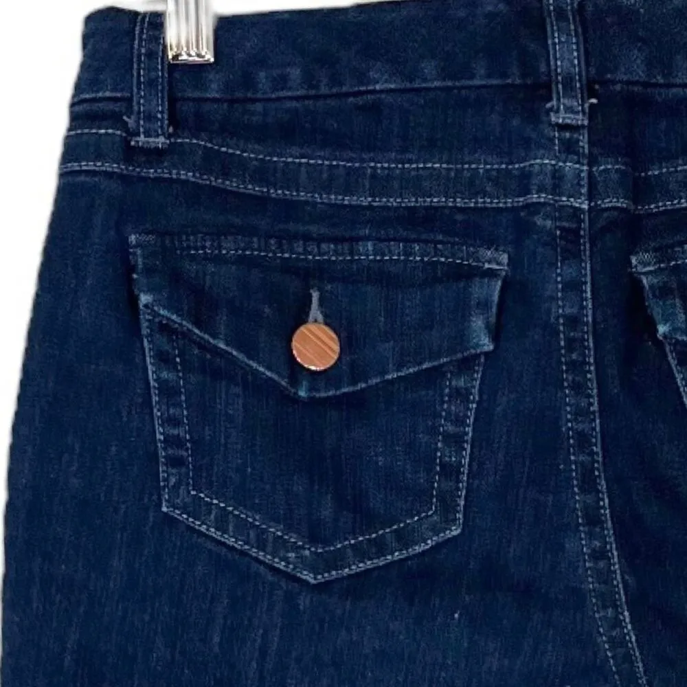 Cabi Jean #891 Shorts Long Bermuda Mid Rise Dark Wash Denim Women’s Size 2 - Image 7