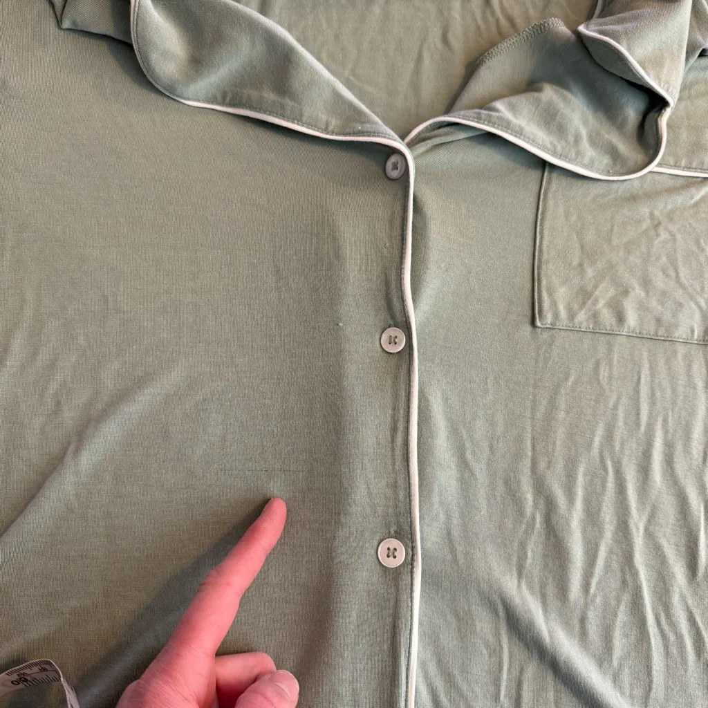 Eberjey gisele Sleepshirt nightgown long sleeve light green button down pajamas - Image 7