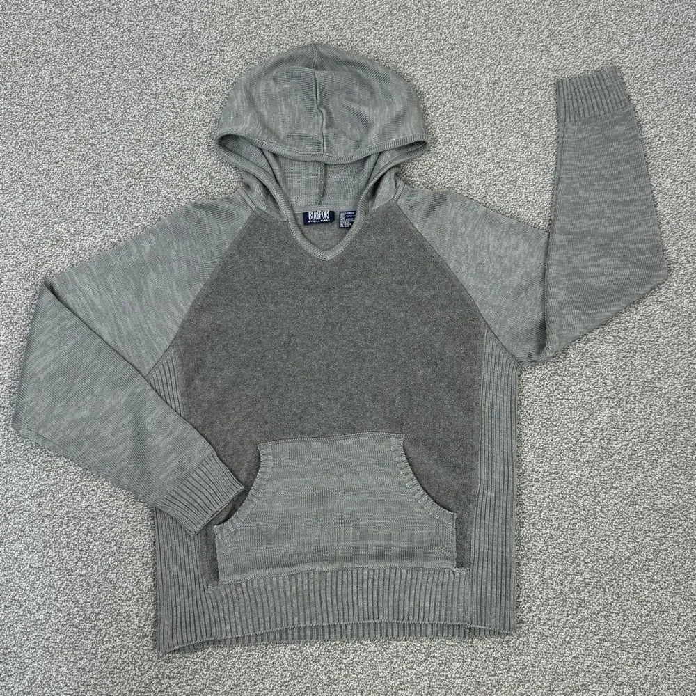 Bill Blass Sport Fleece and Knit‎ Hooded Sweater Large Gray Hoodie Pullover - Image 13