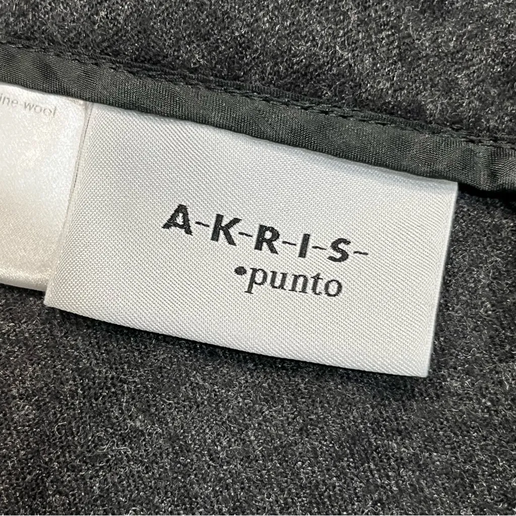 Akris Punto Charcoal Gray Wool Wide Leg Pants size 14 - Image 4