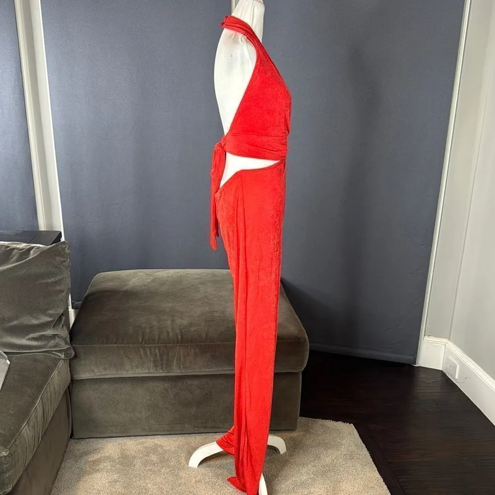 Women’s Red Deep V - Image 4