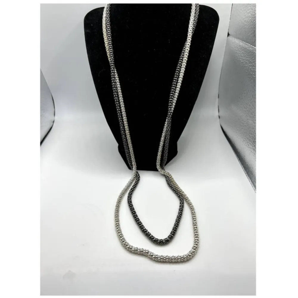 SILVER and Black Beaded‎ Necklaces - Image 2