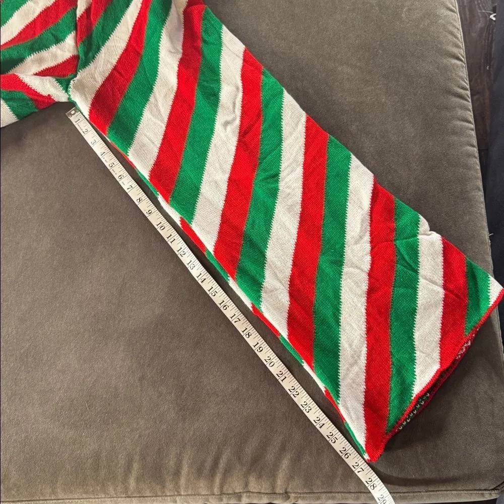 Women’s Spadehill Festive Striped One Piece Sweater Jumpsuit Candy Cane Size L Red Size L - Image 8