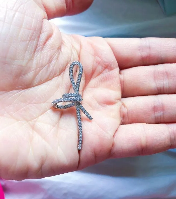 hefang jewelry earrings and necklace Bow set Silver - Image 7