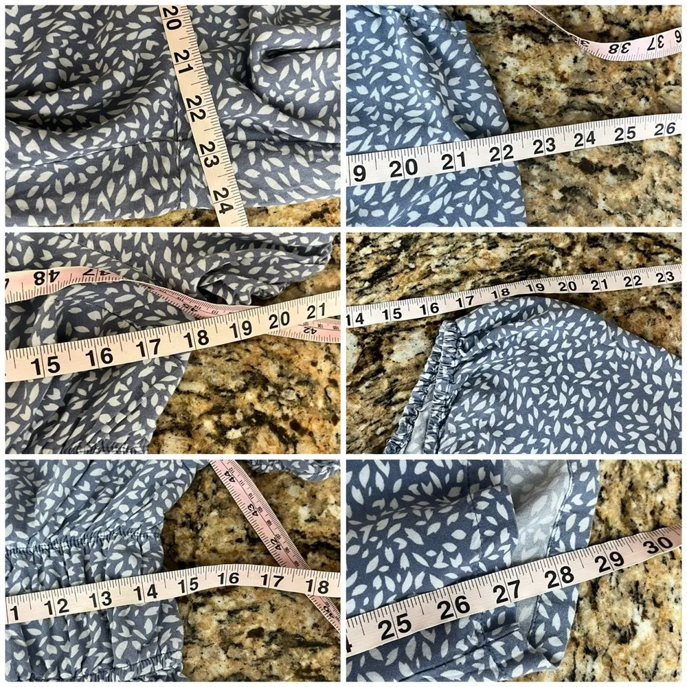 Sincerely Jules Women Jumpsuit L Boho Peasant Coastal Preppy Casual Cottegecore Blue Size L - Image 6