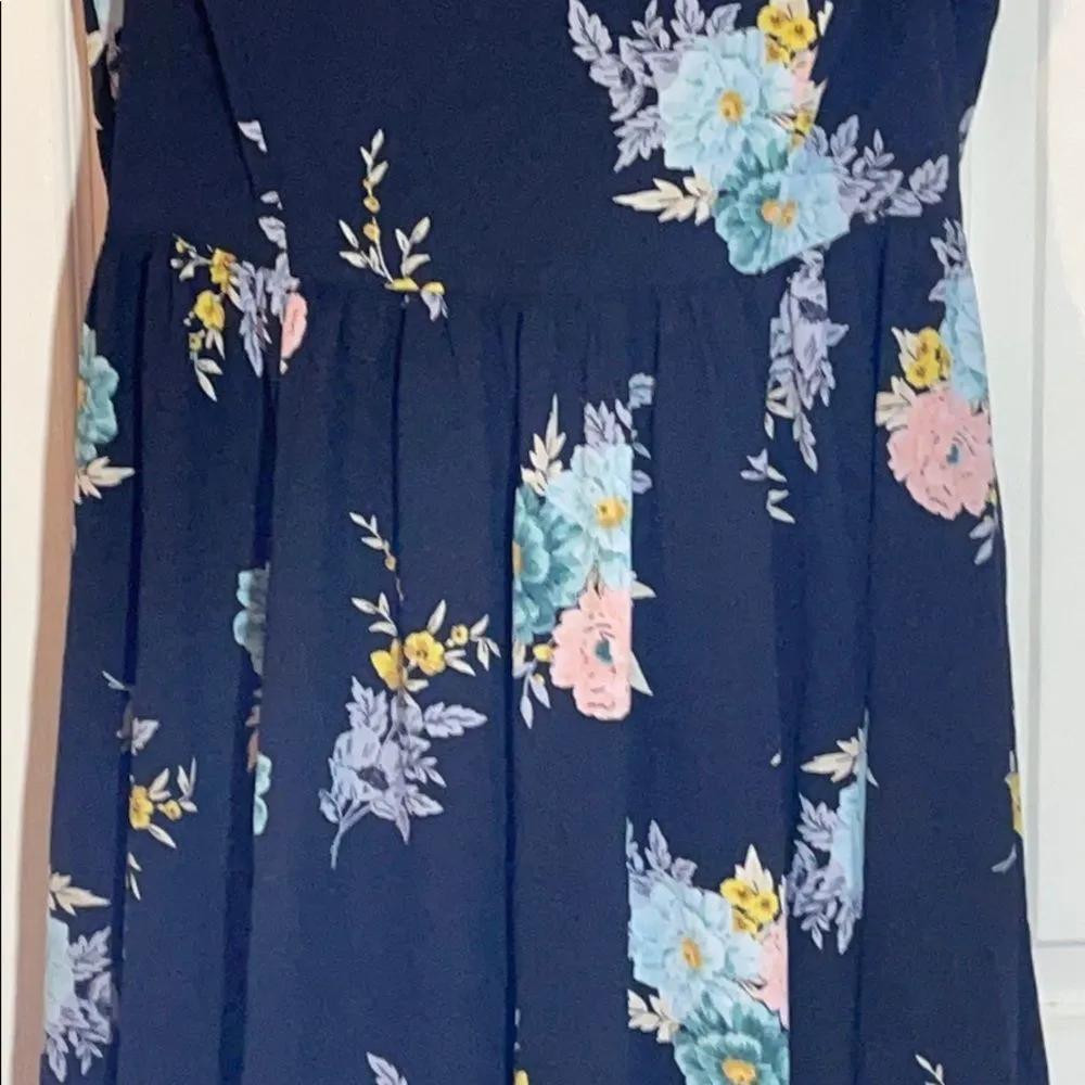 Torrid Black Floral Midi Sleeveless Dress Layered Skirt 14 - Image 3