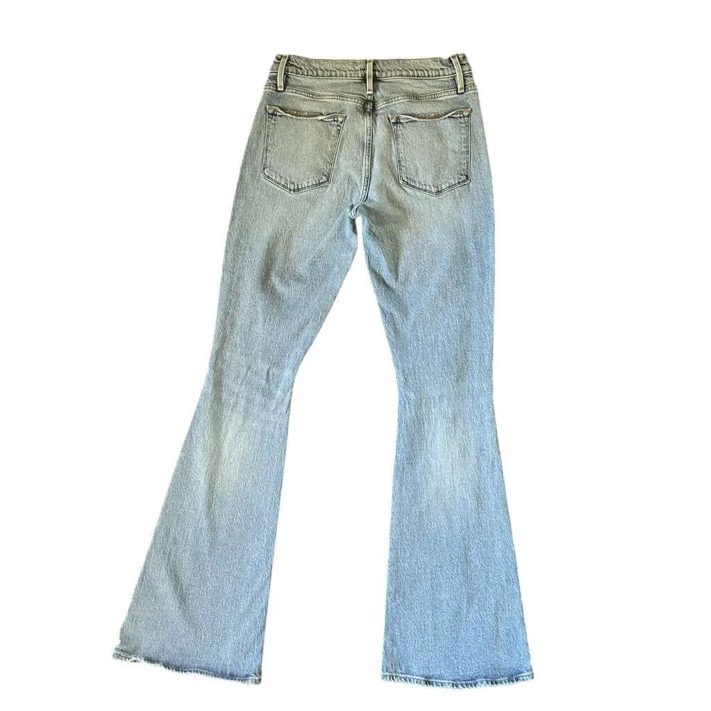 FRAME denim Le High Flare distressed “Crystal Shores Rips” light wash jeans - Image 8