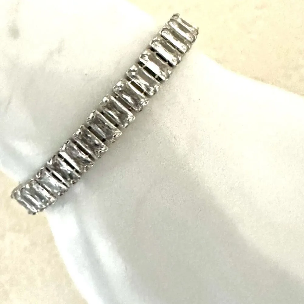 Faux diamond adjustable tennis bracelet Silver - Image 3