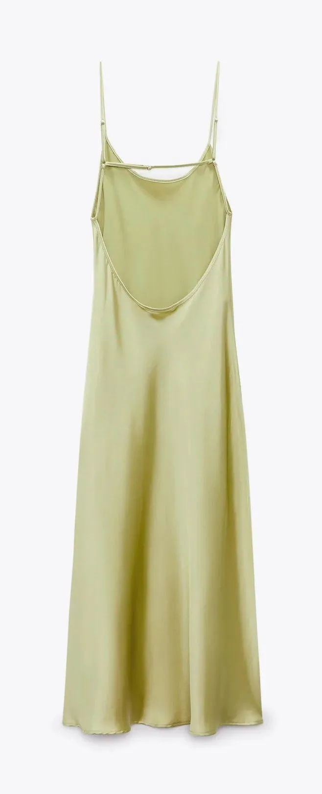 Dress Sage green Slip Midi Satin Effect Maxi Wedding Party - Image 7