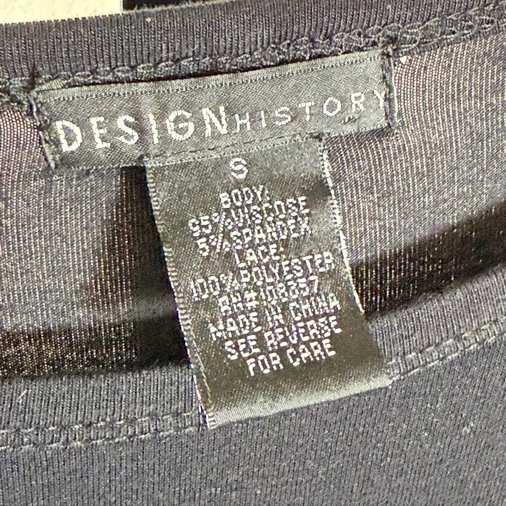 Design History Black Swing Dress Small Lace Sleeve Boho Tunic Chic Knee Length - Image 4