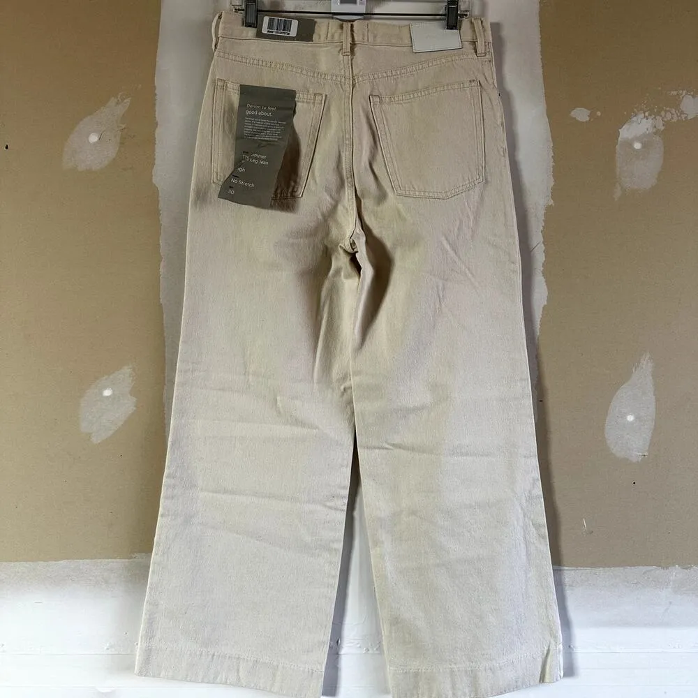 Everlane The Summer Wide Leg Jeans High Rise Lightweight Cotton White 30 NWT - Image 8