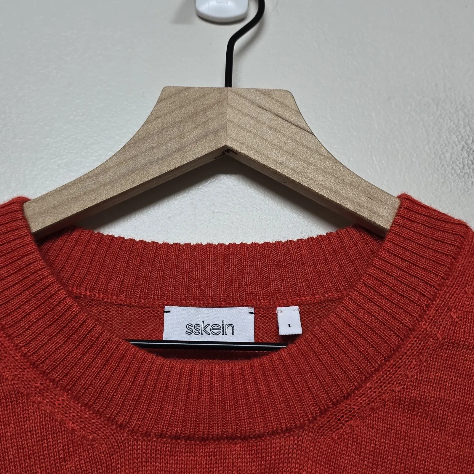 SSKEIN Womens Red Crewneck Boxy Baby‎ Alpaca Pullover Sweater Sz L NWT $298 Size L - Image 2