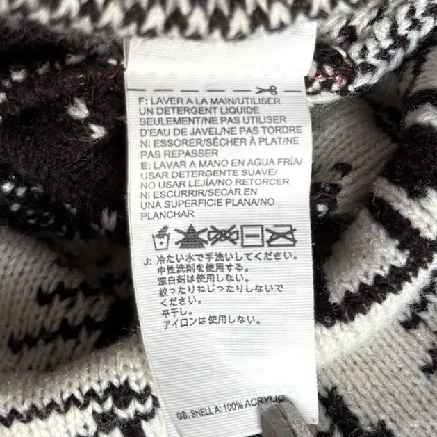 The North Face Women's Winter Beanie Hat Black & White Knit Warm Outdoor Cap - Image 4