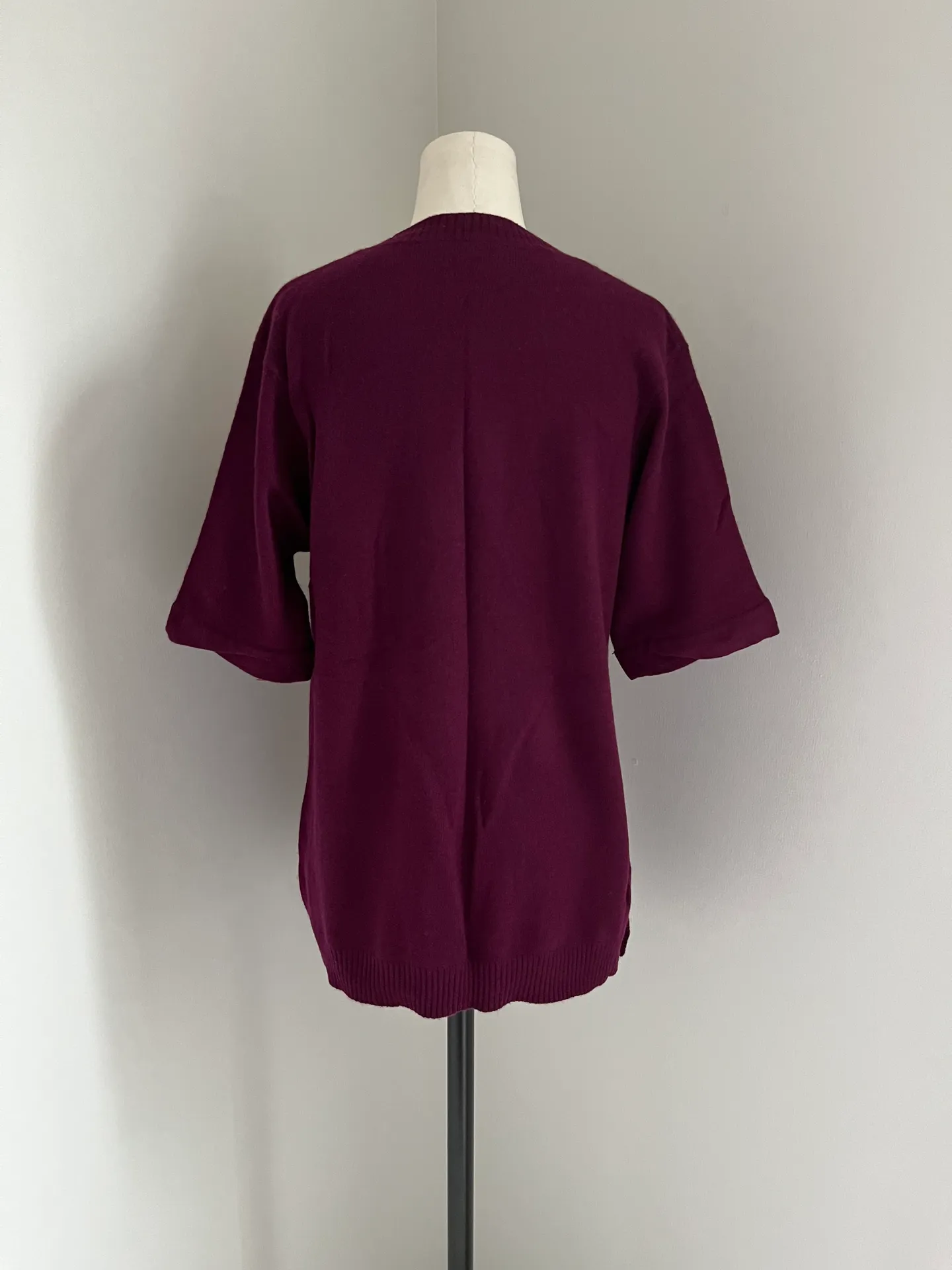 LOFT Burgundy Cashmere Cardigan Sweater size XS - Image 3