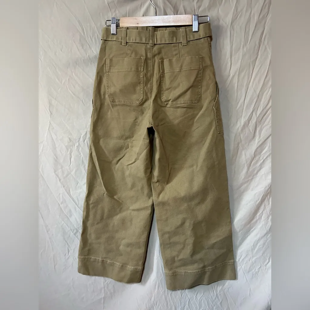 Madewell Women's 25 High Waist Khaki Wide Leg Crop Utility Pants Bottoms Jeans - Image 2