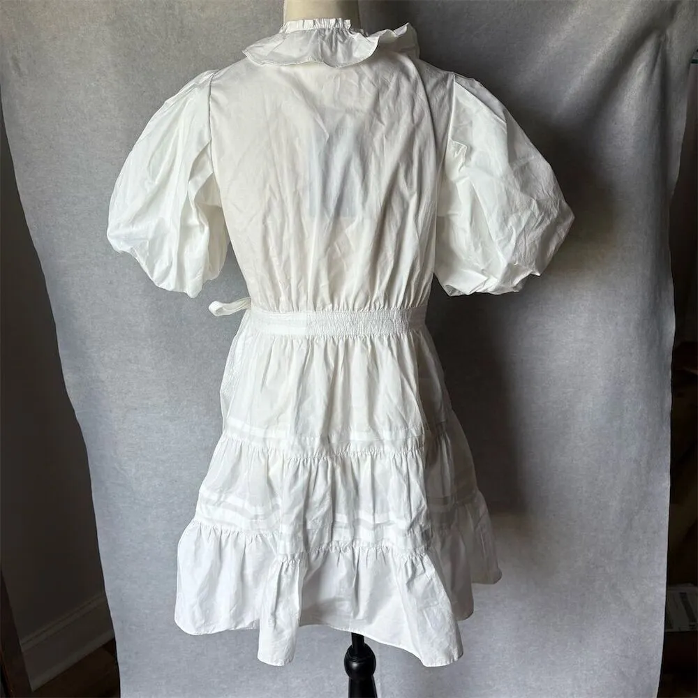 En Saison Loren White Ruffle Wrap Minidress Size L Short Sleeve Summer Sundress Size L - Image 9
