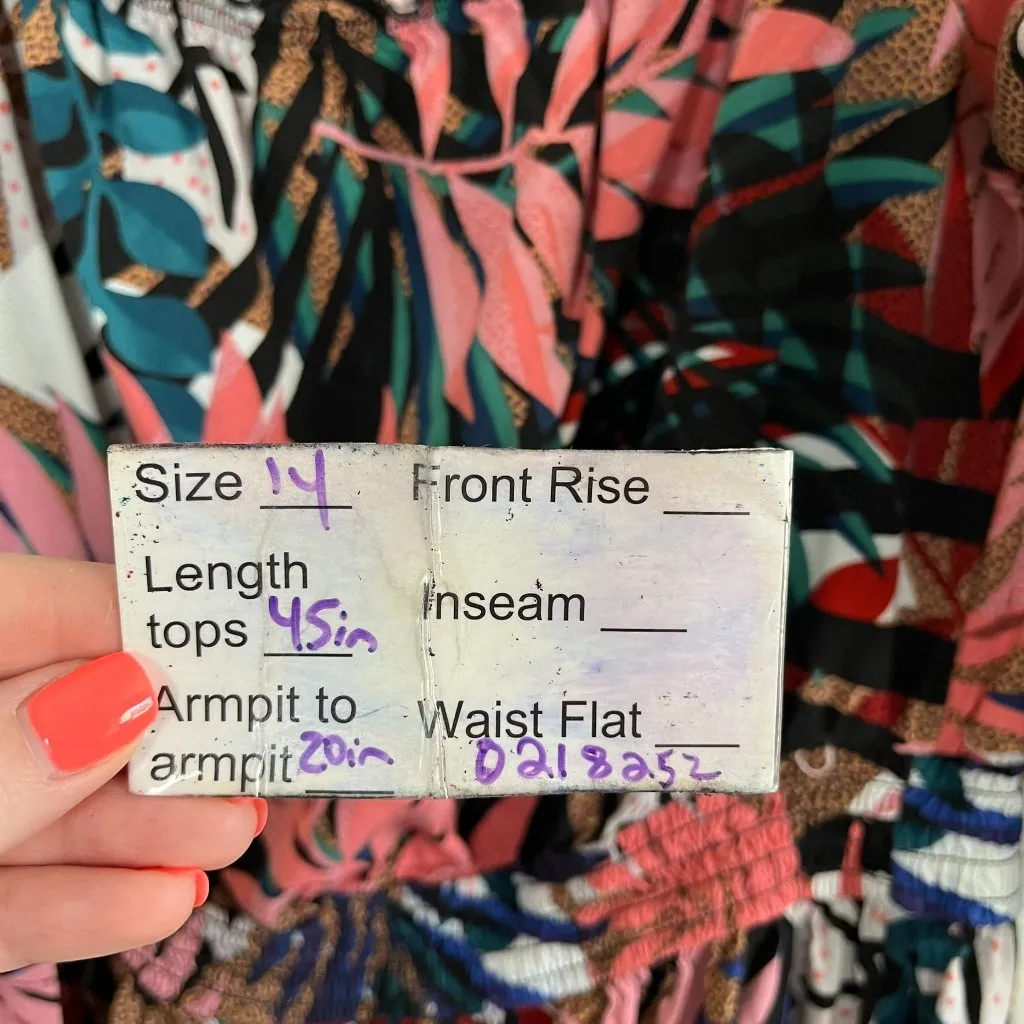 City Chic Womens Tropical Print Off Shoulder Mid-Length Dress Size 14 Ruffled - Image 11